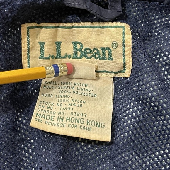 Vtg 90’s LL Bean Hooded Windbreaker Anorak Green Rain Jacket Shell Large Tall T - Picture 5 of 16